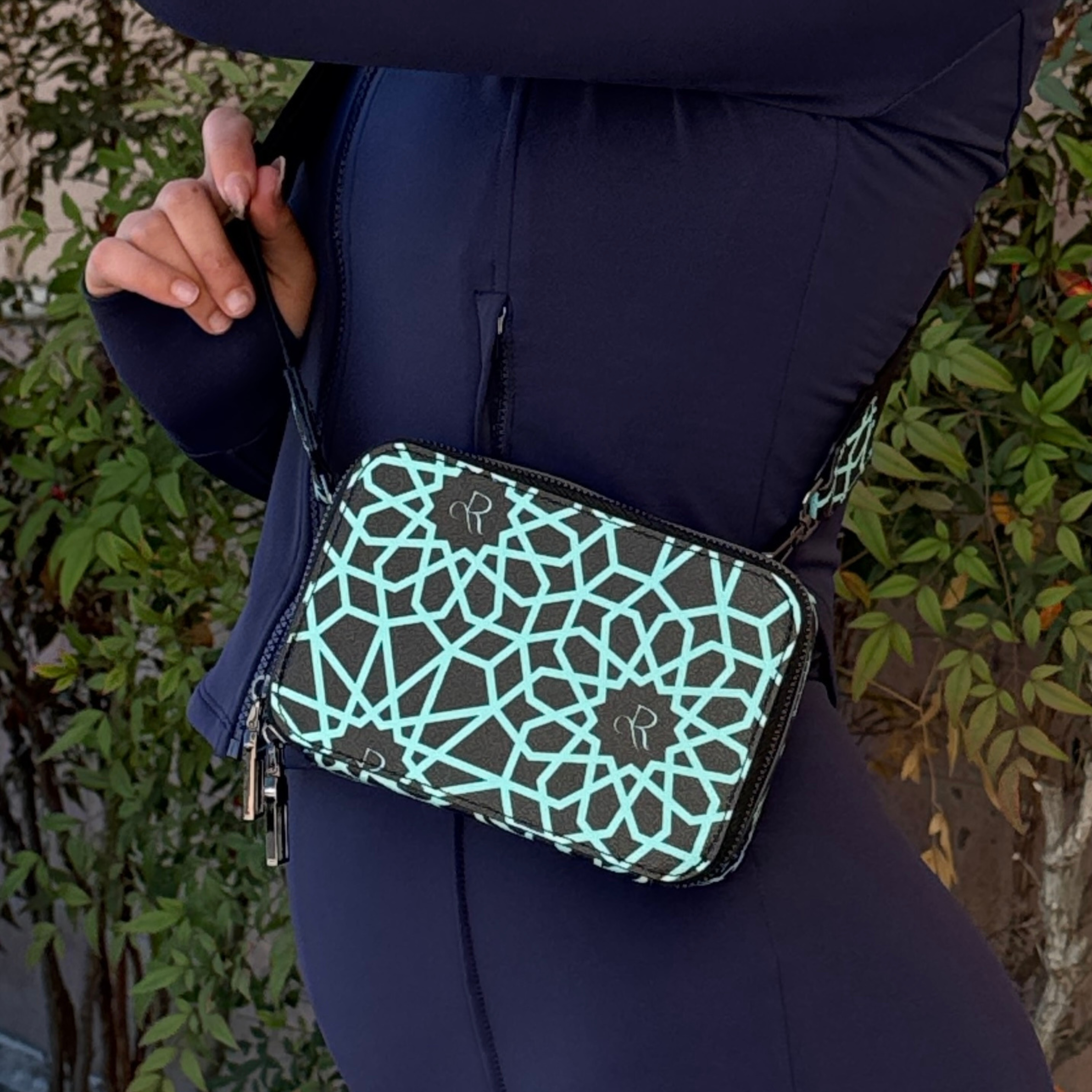 Floral Maze Crossbody - Tiffany Blue